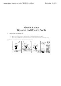 squares and square root notes
