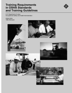 Training Requirements in OSHA Standards and Training Guidelines