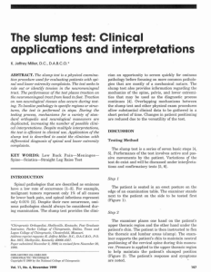 The slump test: Clinical applications and interpretations
