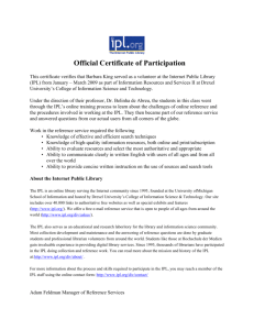 IPL Certificate of Participation INFO 511 - Drexel University