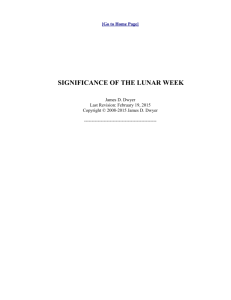Significance of the Lunar Week