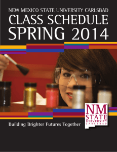 Spring 2014 Schedule - New Mexico State University