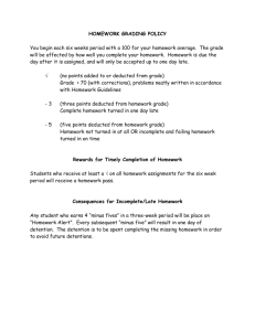 Homework Policy and Guidelines