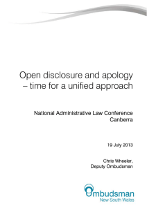 Open disclosure and apology – time for a