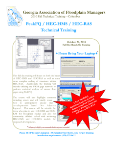 PeakFQ / HEC-HMS / HEC-RAS Technical Training
