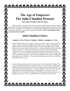 The Age of Emperors The Julio-Claudian Dynasty - Shoemaker