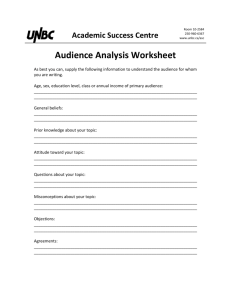 Audience Analysis Worksheet