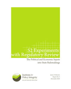 52 Experiments with Regulatory Review