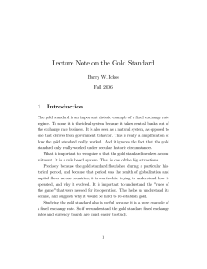 Lecture Note on the Gold Standard