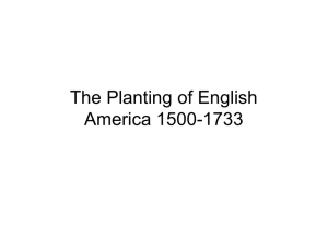2 - The Planting of English America 1500