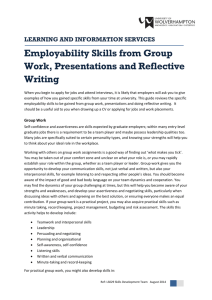Employability Skills from Group Work, Presentations and Reflective