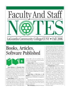 Faculty Staff Notes 2006 - LaGuardia Community College