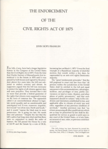 the enforcement of the civil rights act of 1875