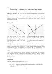 Graphing - Parallel and Perpendicular Lines