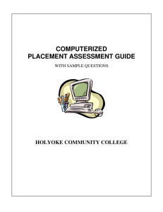 computerized placement assessment guide