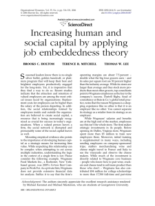 Increasing human and social capital by applying job embeddedness