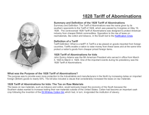 1828 Tariff of Abominations