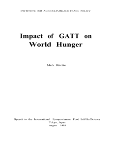Impact of GATT on World Hunger