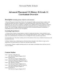 Advanced Placement US History II