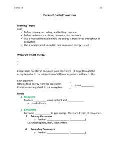 Learning Targets I can Define primary, secondary, and tertiary