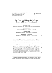 Language Learning and DevelopmentThe Form of Children's Early