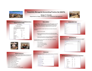 Hospitality Managerial Accounting Practice Set (MAPS)
