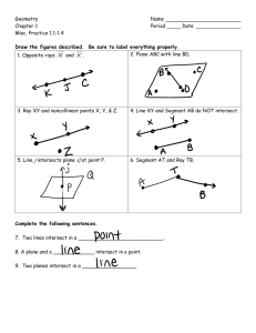 Geometry Name Chapter 1 Period Date Misc. Practice 1.1