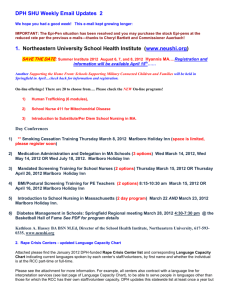 DPH SHU Weekly Email Updates 2 1. Northeastern University