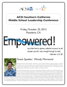Woody Morwood ACSI Southern California Middle School