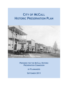 city of mccall historic preservation plan