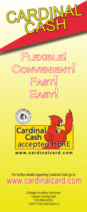 cardinal cash - SUNY Plattsburgh College Auxiliary Services