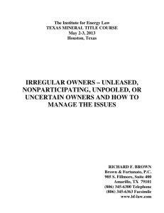 irregular owners – unleased, nonparticipating, unpooled, or