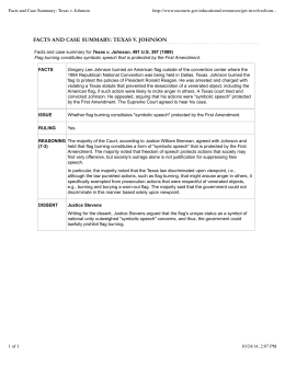 johnson texas summary facts case majority opinion studylib