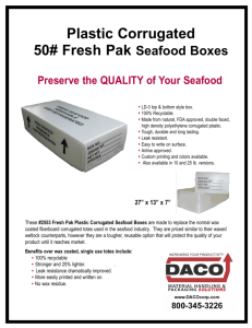 Plastic Corrugated 50# Fresh Pak Seafood Boxes Preserve the
