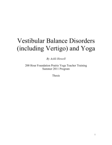 Vestibular Balance Disorders (including Vertigo) and Yoga