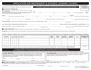 Application Form - LSU Independent and Distance Learning
