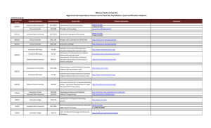 Missouri State University Approved Correspondence Course List for