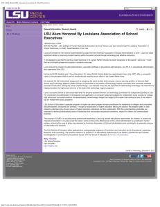 LSU Alum Honored By Louisiana Association of