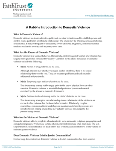 A Rabbi's Introduction to Domestic Violence