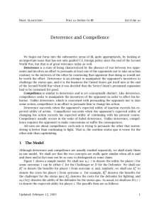 Deterrence and Compellence - Branislav L. Slantchev (UCSD)