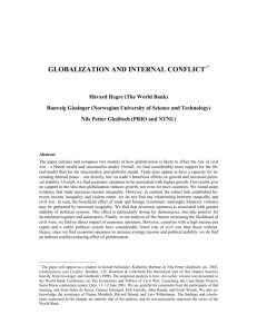 GLOBALIZATION AND INTERNAL CONFLICT**