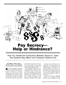 Pay Secrecy — Help or Hindrance?