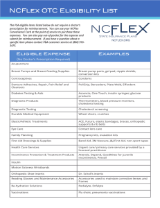 NCFlex OTC Eligibility List