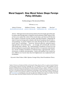 How Moral Values Shape Foreign Policy Attitudes