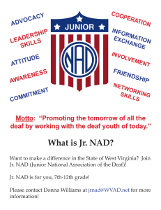What is Jr. NAD? - West Virginia Association of the Deaf