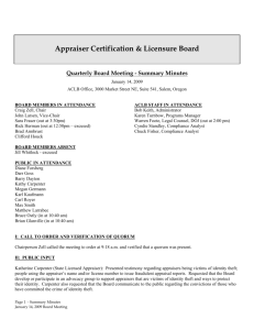 January 14, 2009 - ACLB — Oregon Appraiser Certification