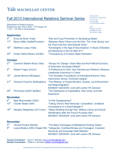 Fall 2013 International Relations Seminar Series