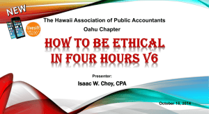 2014 Ethics Presentation – Isaac W Choy