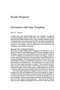 Encounters with Jane Tompkins