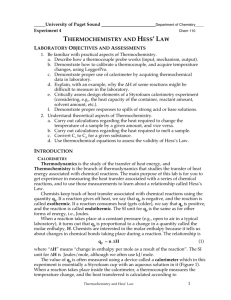 Thermochemistry and Hess' Law